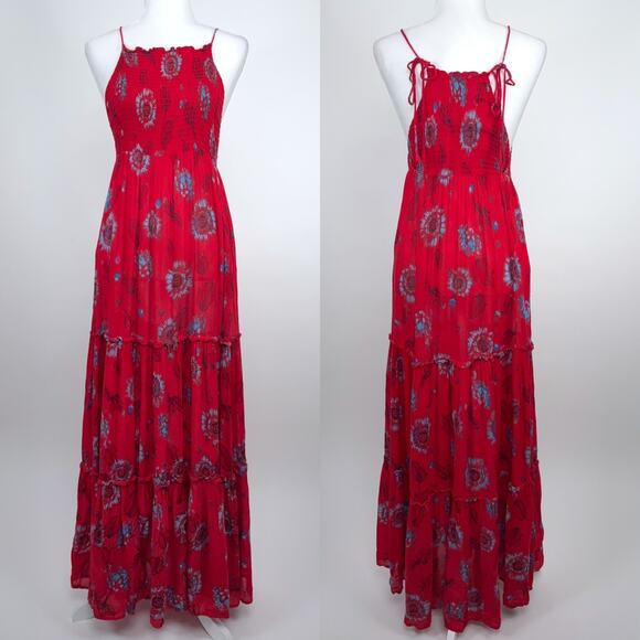 Intimately Free People Garden Party Floral Tiered Maxi Dress Size Small - Picture 2 of 16